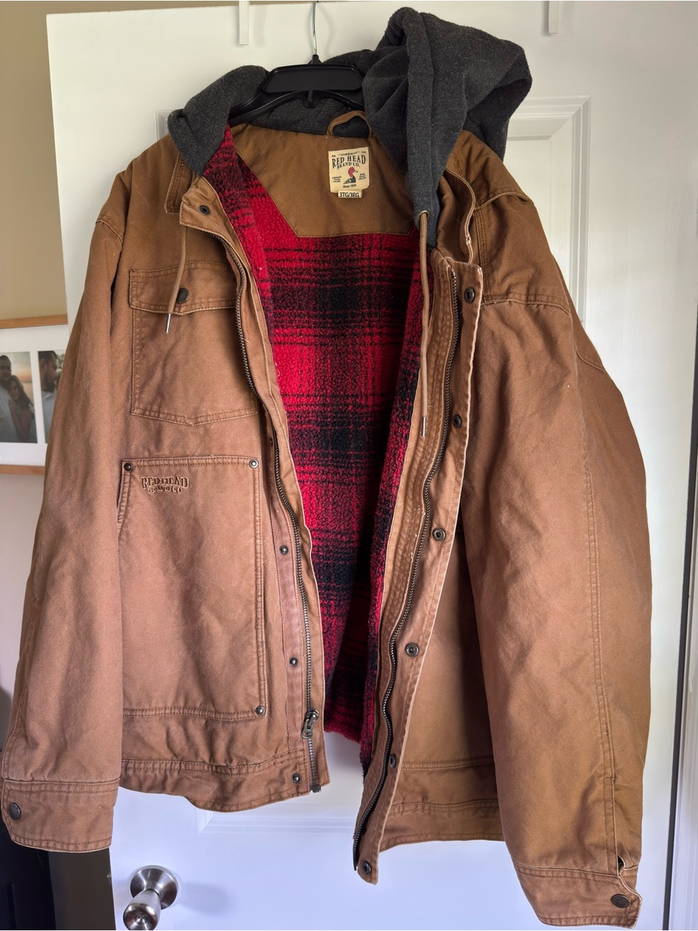 RedHead Canvas Jacket With Red Plaid Lining